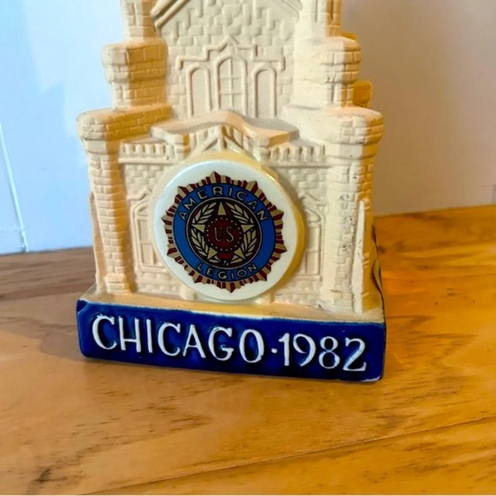 Vintage Chicago Water Tower Ezra Brooks Decanter Chicago IL 1982 American Legion